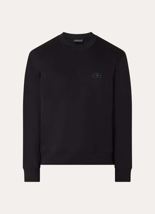 Armani Sweater met logoborduring - voorkant 3 zwart