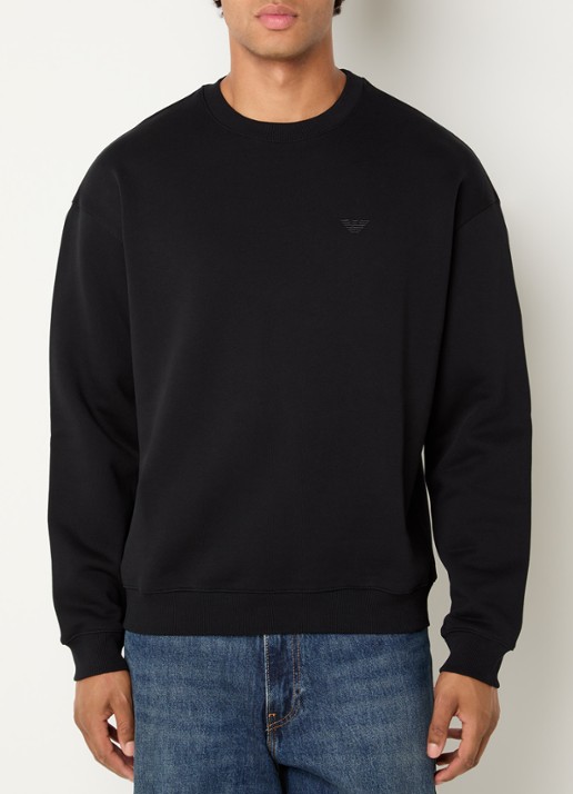 Armani Sweater met logoborduring - achterkant zwart