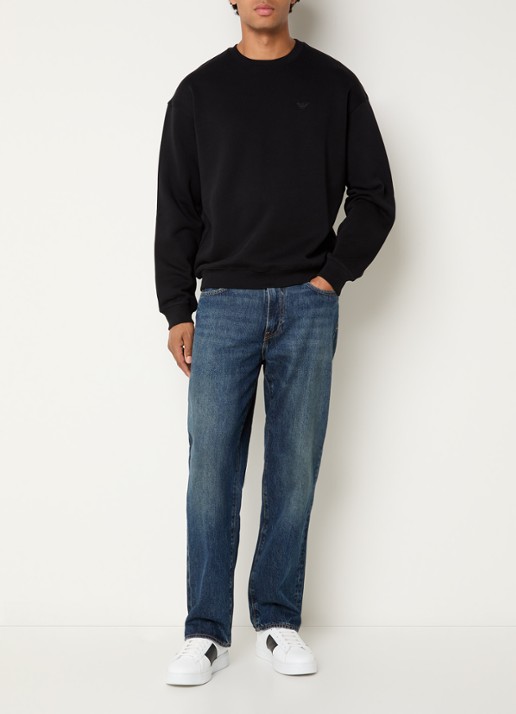 Armani Sweater met logoborduring - voorkant 4 zwart