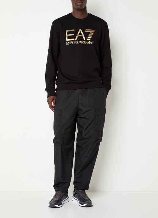 Armani Sweater met logoprint - voorkant 4 zwart