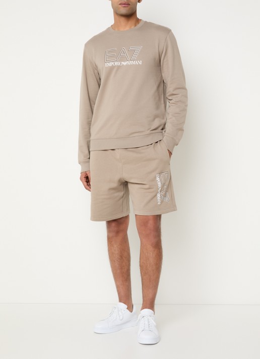 Armani Sweater met logoprint - voorkant 3 donkerbeige