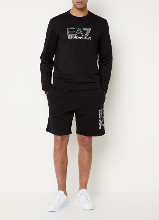 Armani Sweater met logoprint - voorkant 2 zwart