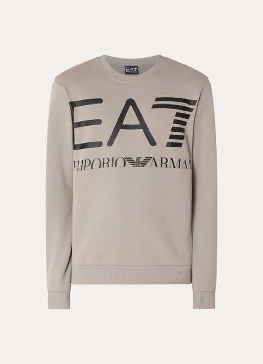 Armani Sweater met logoprint - voorkant 3 donkerbeige