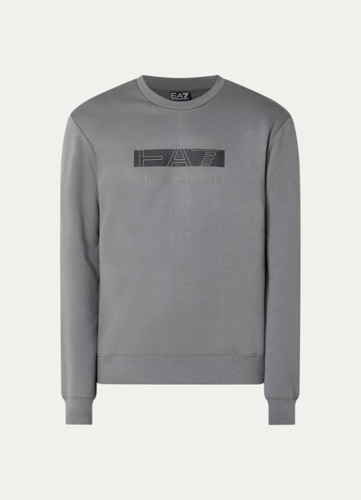 Armani Sweater met logoprint - voorkant 2 grijs