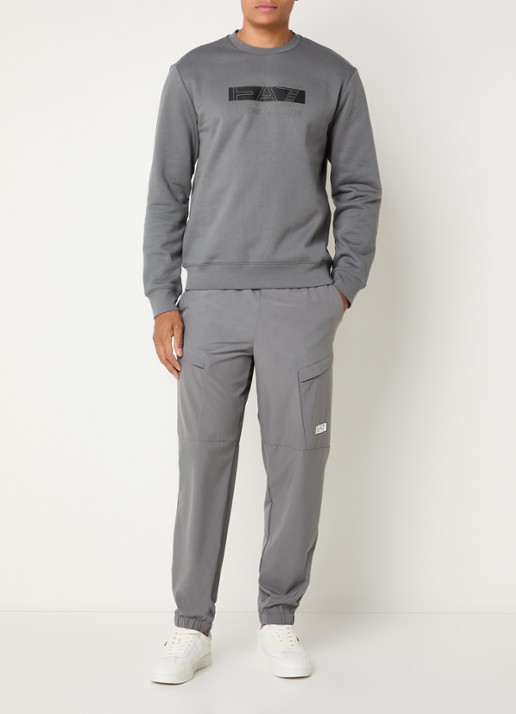 Armani Sweater met logoprint - voorkant 3 grijs