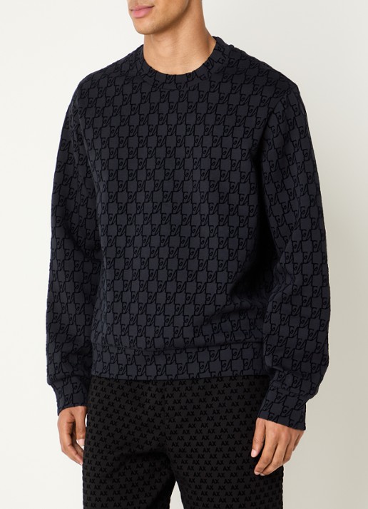 Armani Sweater met print - detail 3 antraciet