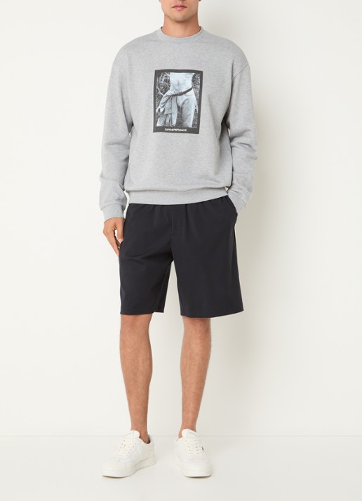 Armani Sweater met print - voorkant 2 lichtgrijs