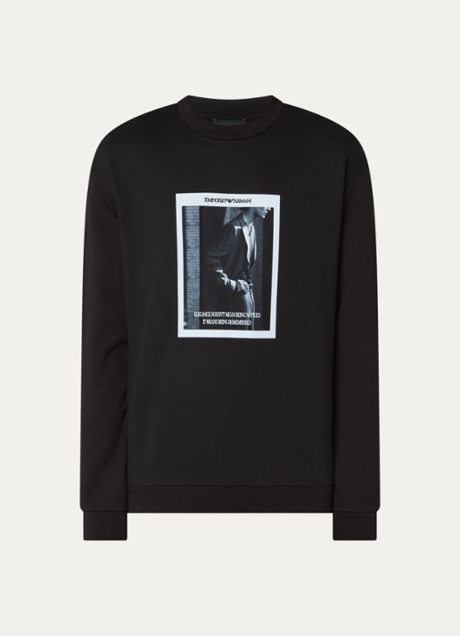 Armani Sweater met print - voorkant 2 zwart
