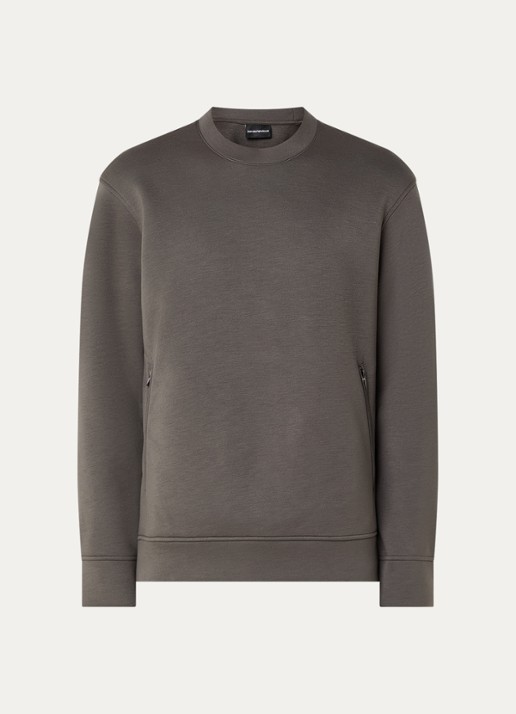 Armani Sweater met ritszakken - voorkant donkergrijs