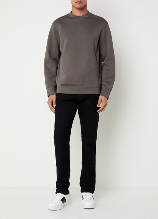 Armani Sweater met ritszakken - voorkant 2 donkergrijs
