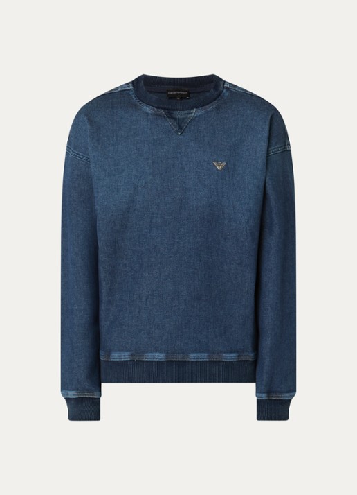 Armani Sweater van denim - voorkant blauw