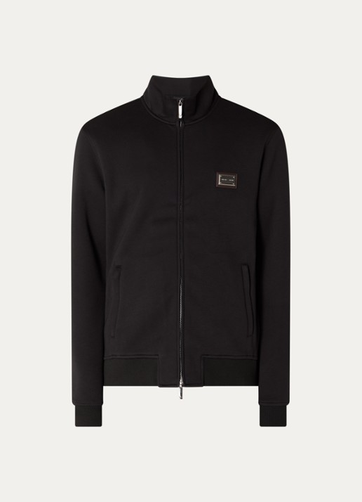 Armani Sweatvest in scheerwolblend - voorkant 3 zwart