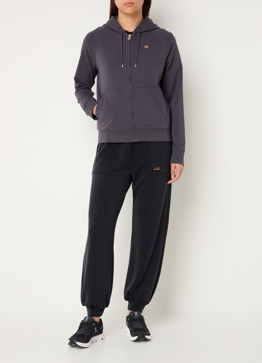 Armani Sweatvest met capuchon en logo - voorkant 2 antraciet