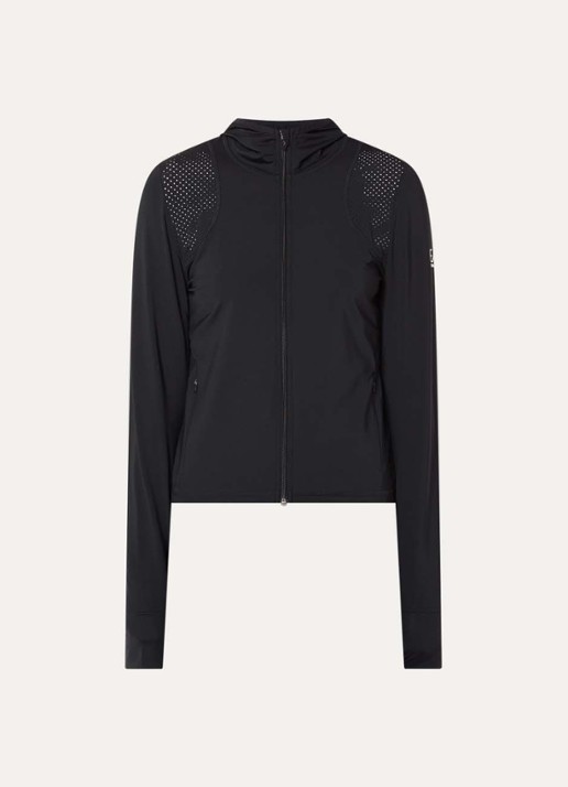 Armani Sweatvest met capuchon en logo  - voorkant zwart