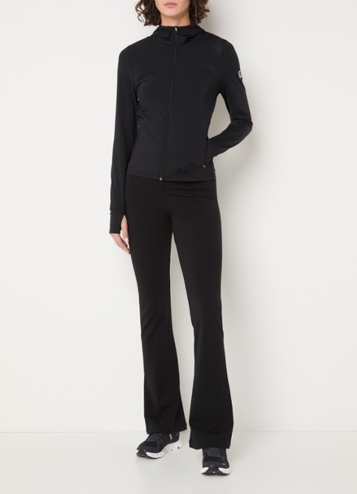 Armani Sweatvest met capuchon en logo  - voorkant 2 zwart