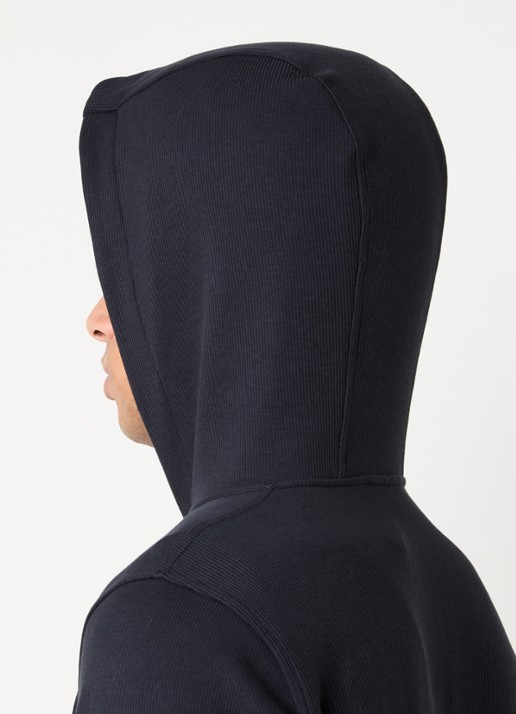 Armani Sweatvest met capuchon - detail 5 donkerblauw