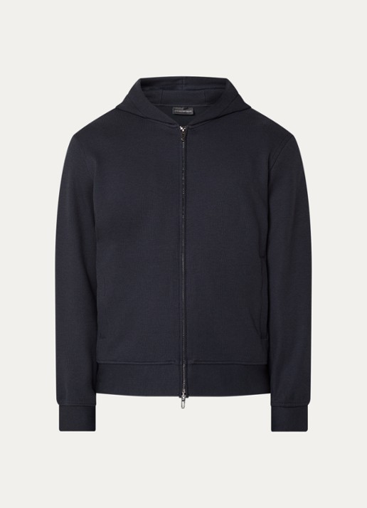 Armani Sweatvest met capuchon - voorkant donkerblauw