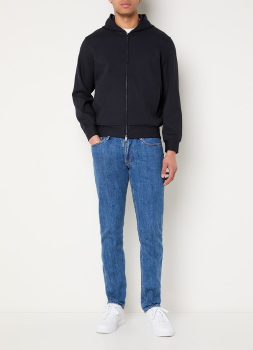 Armani Sweatvest met capuchon - voorkant 2 donkerblauw