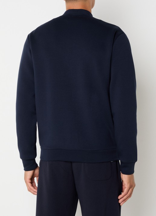 Armani Sweatvest met logo en ritszakken  - achterkant indigo