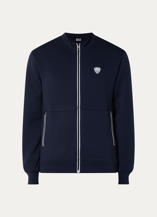 Armani Sweatvest met logo en ritszakken  - voorkant 3 indigo