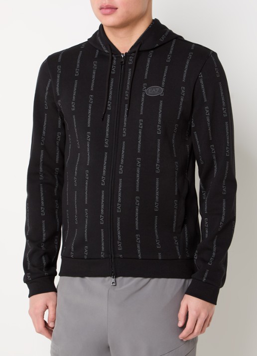Armani Sweatvest met logo en steekzakken