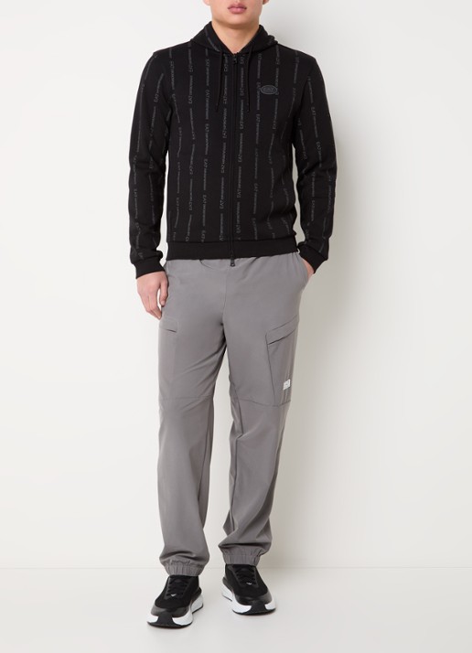 Armani Sweatvest met logo en steekzakken - voorkant 4 zwart