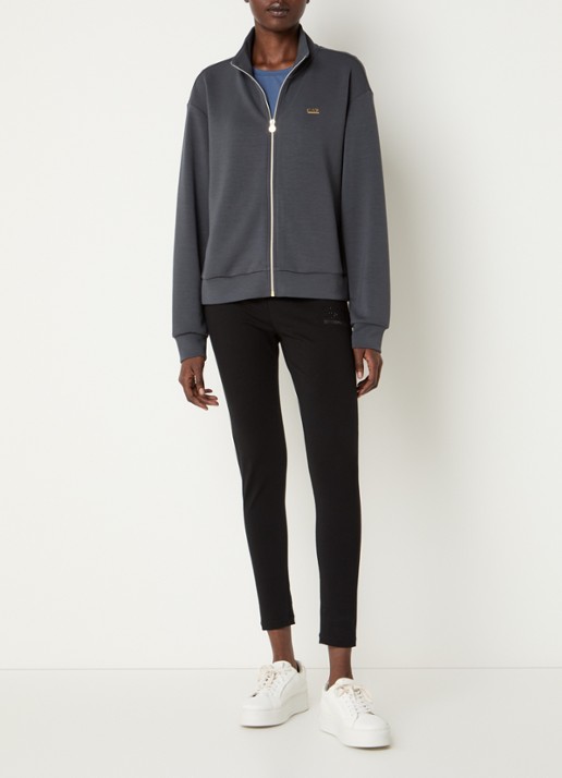 Armani Sweatvest met logo en steekzakken - voorkant 4 antraciet