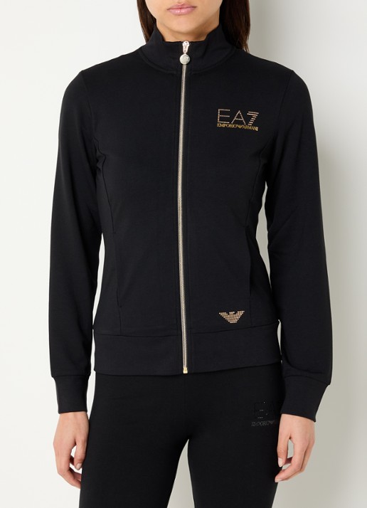 Armani Sweatvest met logo en steekzakken