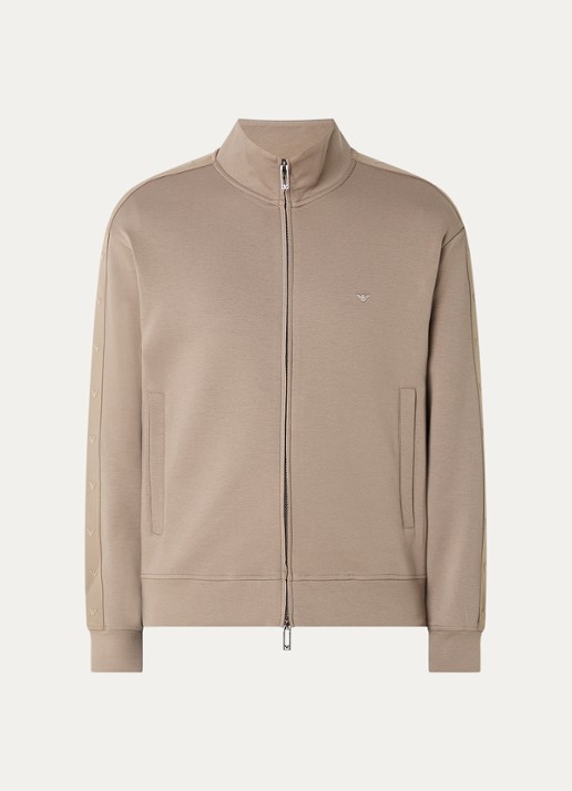 Armani Sweatvest met logo en steekzakken - voorkant antraciet