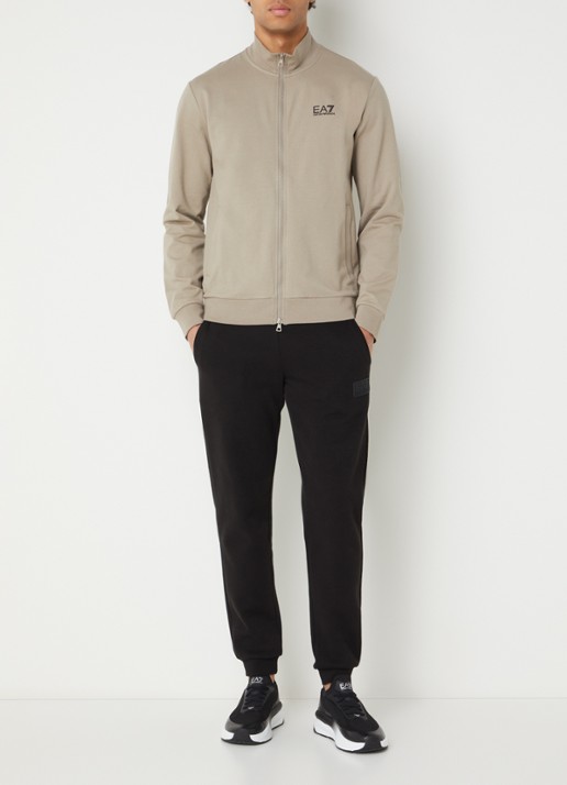 Armani Sweatvest met logo - voorkant 2 zand
