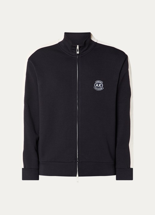 Armani Sweatvest met logoborduring - voorkant 2 donkerblauw