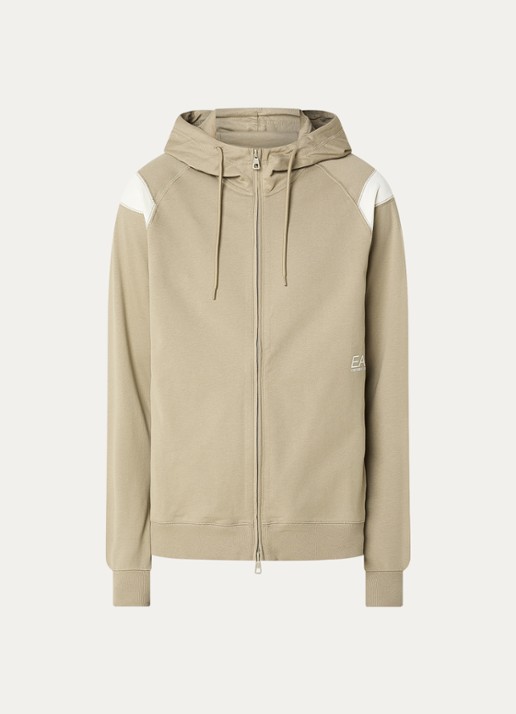 Armani Sweatvest met logoprint - voorkant beige