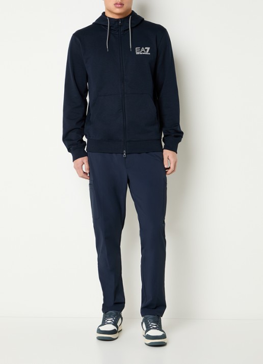 Armani Sweatvest met logoprint - voorkant 4 donkerblauw