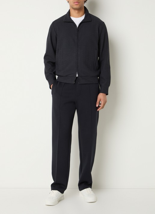 Armani Sweatvest met logoprint - voorkant 4 donkerblauw