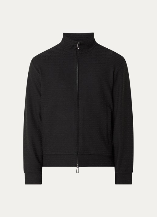 Armani Sweatvest met logoprint - voorkant 2 zwart