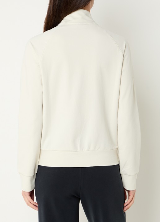 Armani Sweatvest met opstaande kraag en logo - achterkant gebroken wit