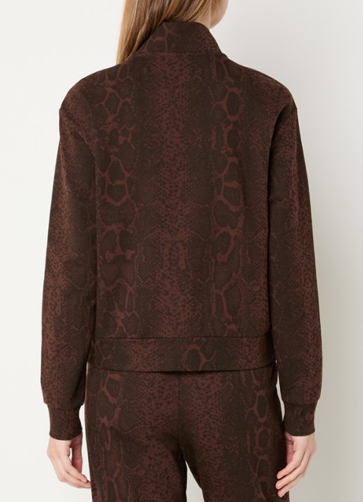 Armani Sweatvest met slangenprint en steekzakken - achterkant bruin