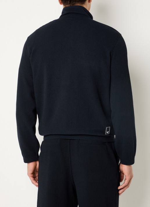 Armani Sweatvest met steekzakken en structuur - achterkant 4 donkerblauw