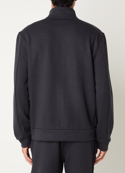 Armani Sweatvest met structuur en steekzakken - achterkant 2 donkerblauw