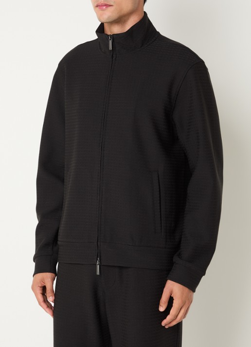 Armani Sweatvest met structuur en steekzakken - detail 2 zwart
