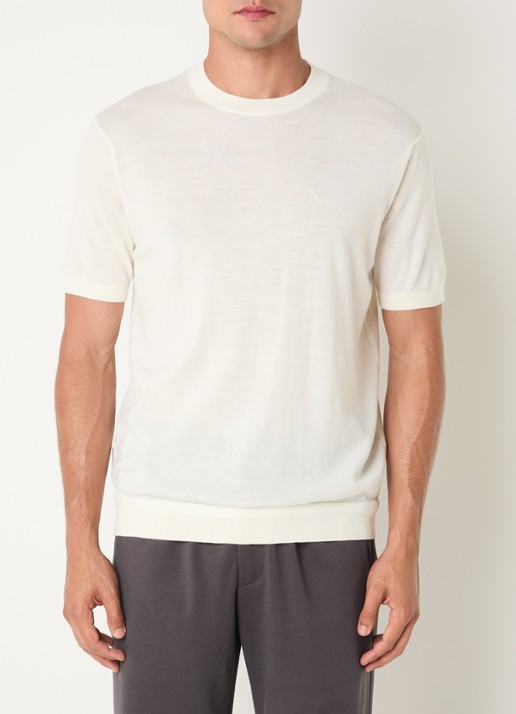 Armani T-shirt in wolblend met logo