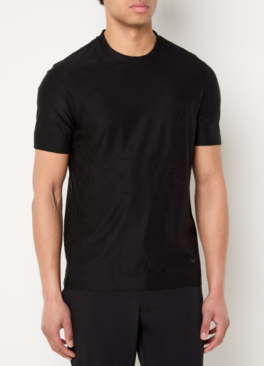 Armani T-shirt in zijdeblend met borduring