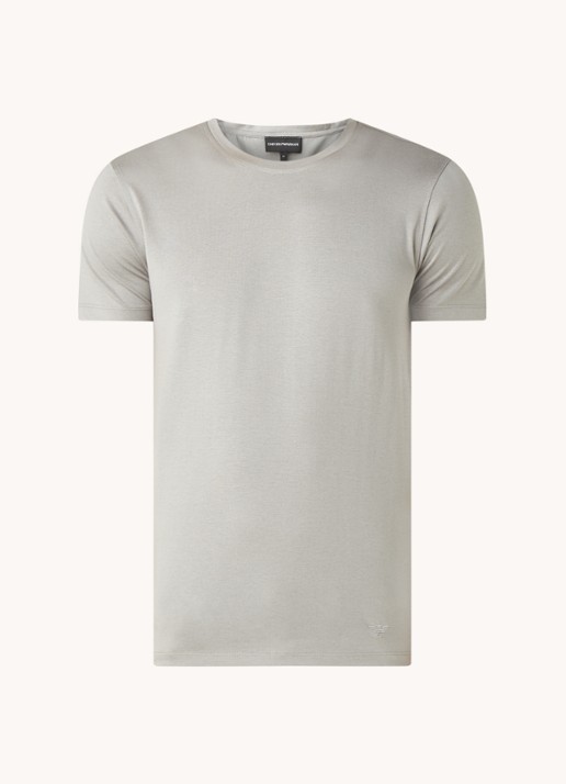 Armani T-shirt in zijdeblend - voorkant 3 grijs
