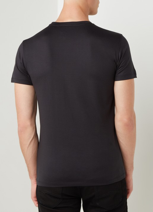 Armani T-shirt in zijdeblend - achterkant 4 zwart