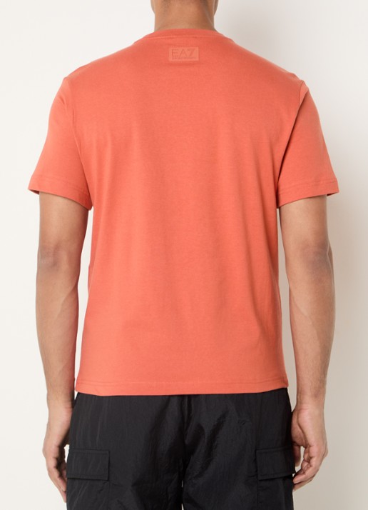 Armani T-shirt met 3D logoprint - achterkant 3 oranjerood
