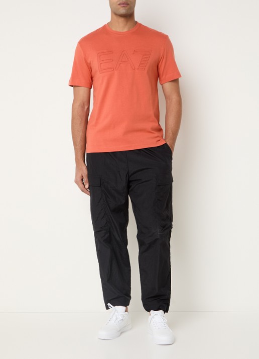 Armani T-shirt met 3D logoprint - voorkant 2 oranjerood