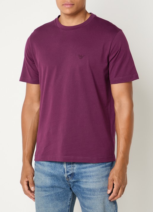 Armani T-shirt met borduring - achterkant 2 aubergine