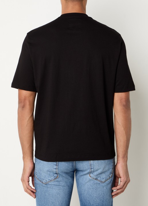 Armani T-shirt met borstzak en logoborduring - achterkant 2 zwart