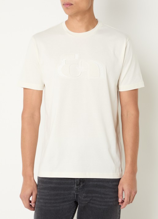 Armani T-shirt met flock logoprint