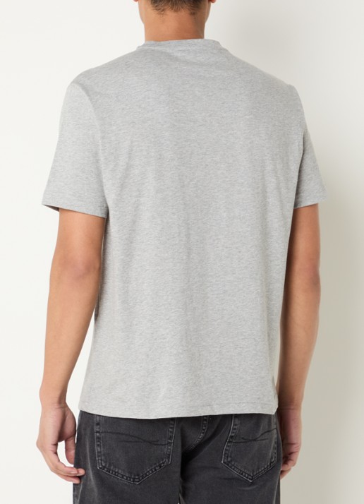 Armani T-shirt met flock logoprint - achterkant 4 grijsmele